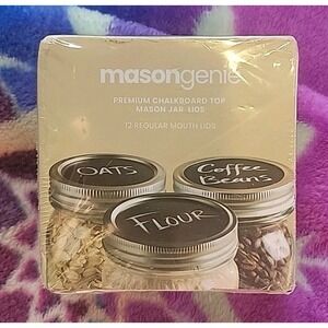 Mason Genie Chalkboard Top Lids for Mason Jars (Regular Mouth)